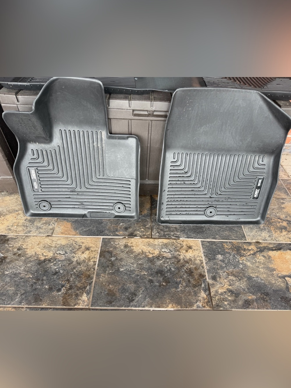 All-Weather Black Husky Liner Hyundai Palisade Floor Mats for first row, black